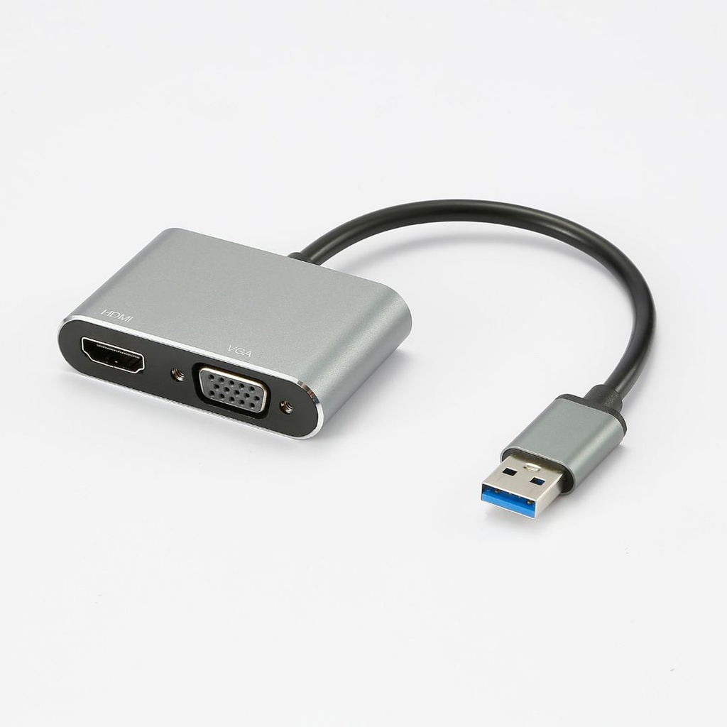 Adaptateur USB 2.0 male / HDMI F + VGA F HDMI 1920*1080P, adaptateur USB-C m le/