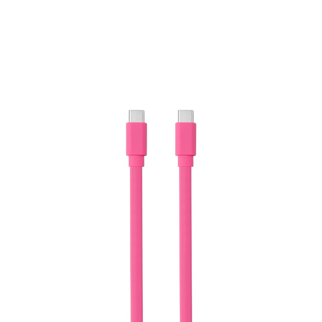 C ble USB-C m le/USB-C m le plat 1 m - Charge 60W (3A/20V) - USB 2.0 - fuchshia