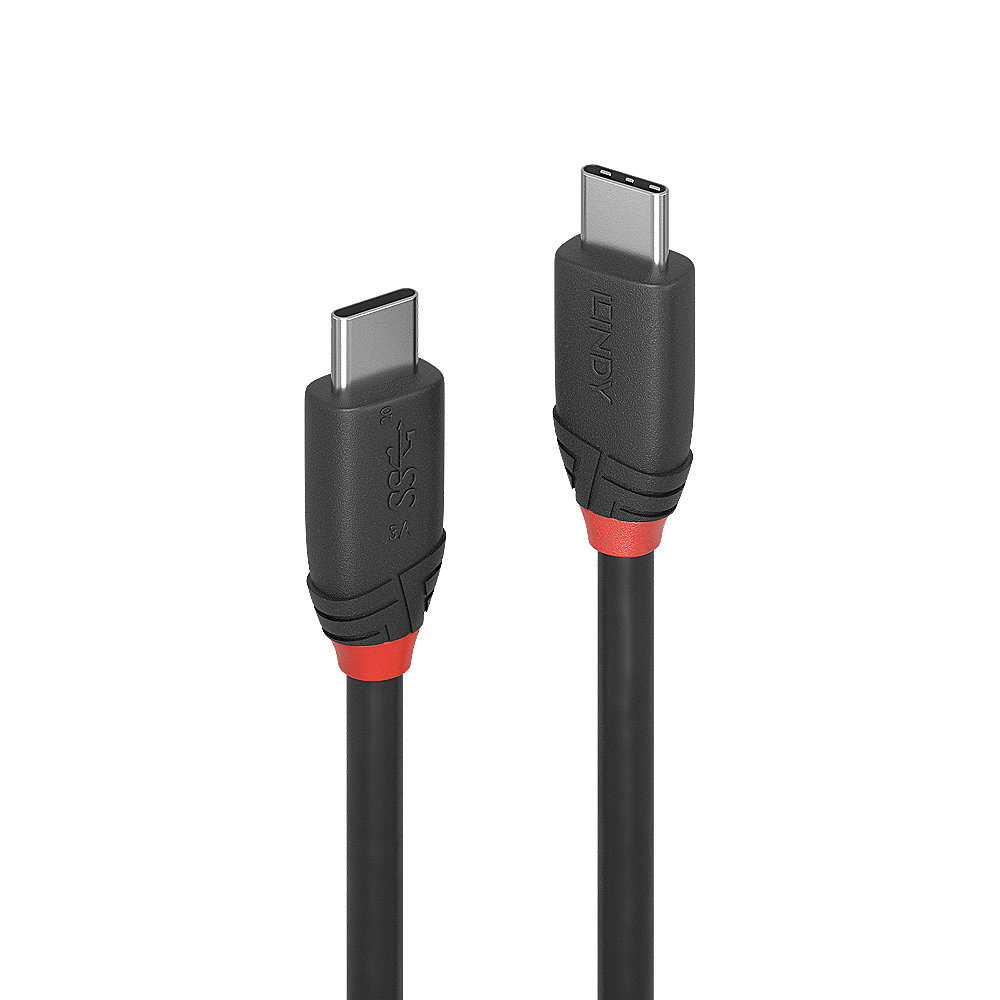 C ble USB 3.2 Type C 3A, 20Gbit/s, Black Line, 0.5m