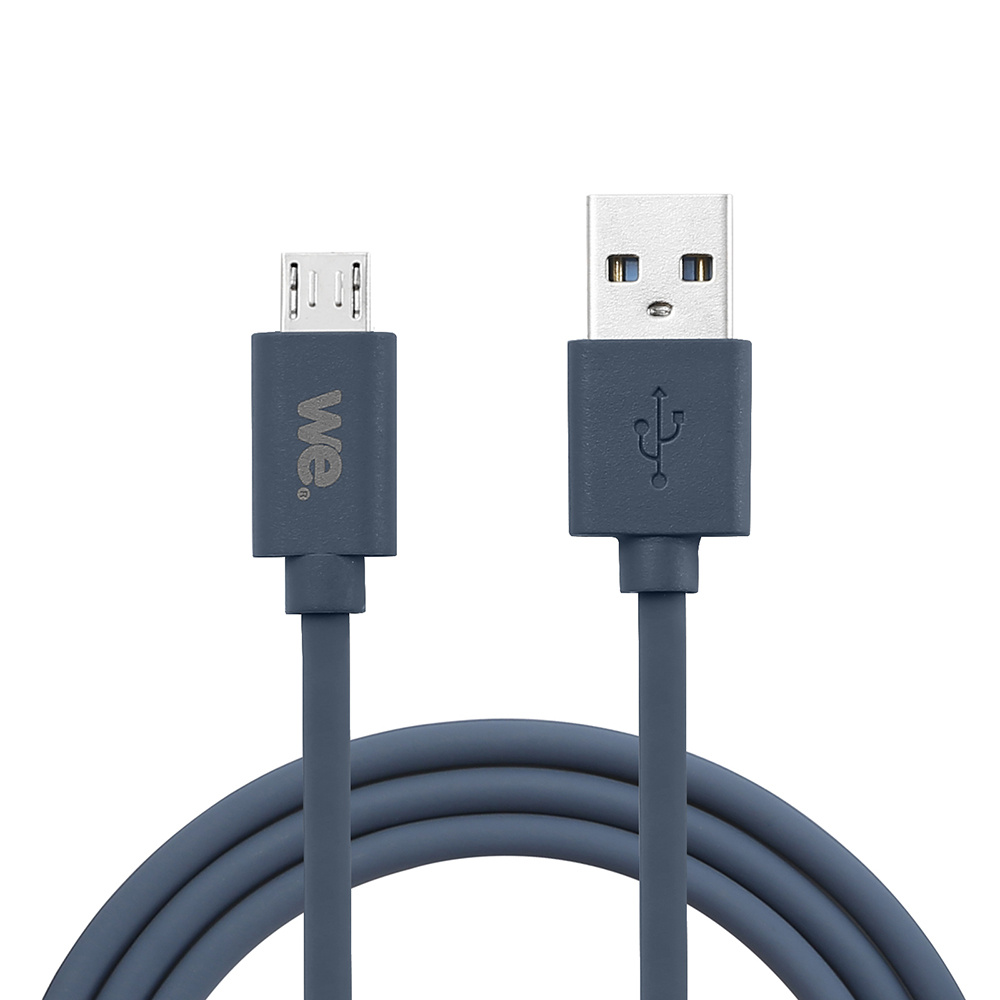 C ble USB/micro USB en silicone - 1m - bleu