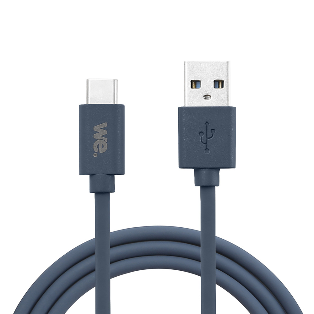C ble USB/USB-C en silicone - USB 2.0 - 2m - bleu