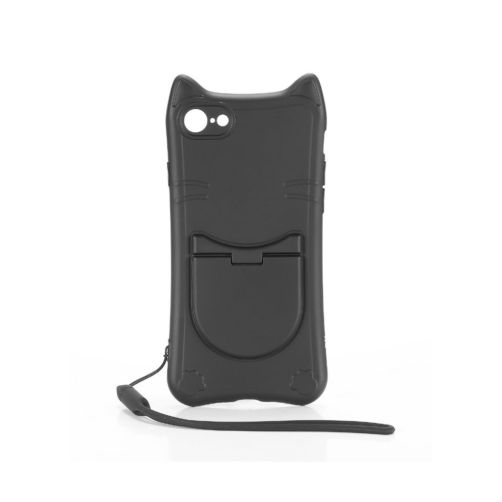 ***WE Coque de protection CHAT APPLE IPHONE 7 / 8 / SE 2020 Noir