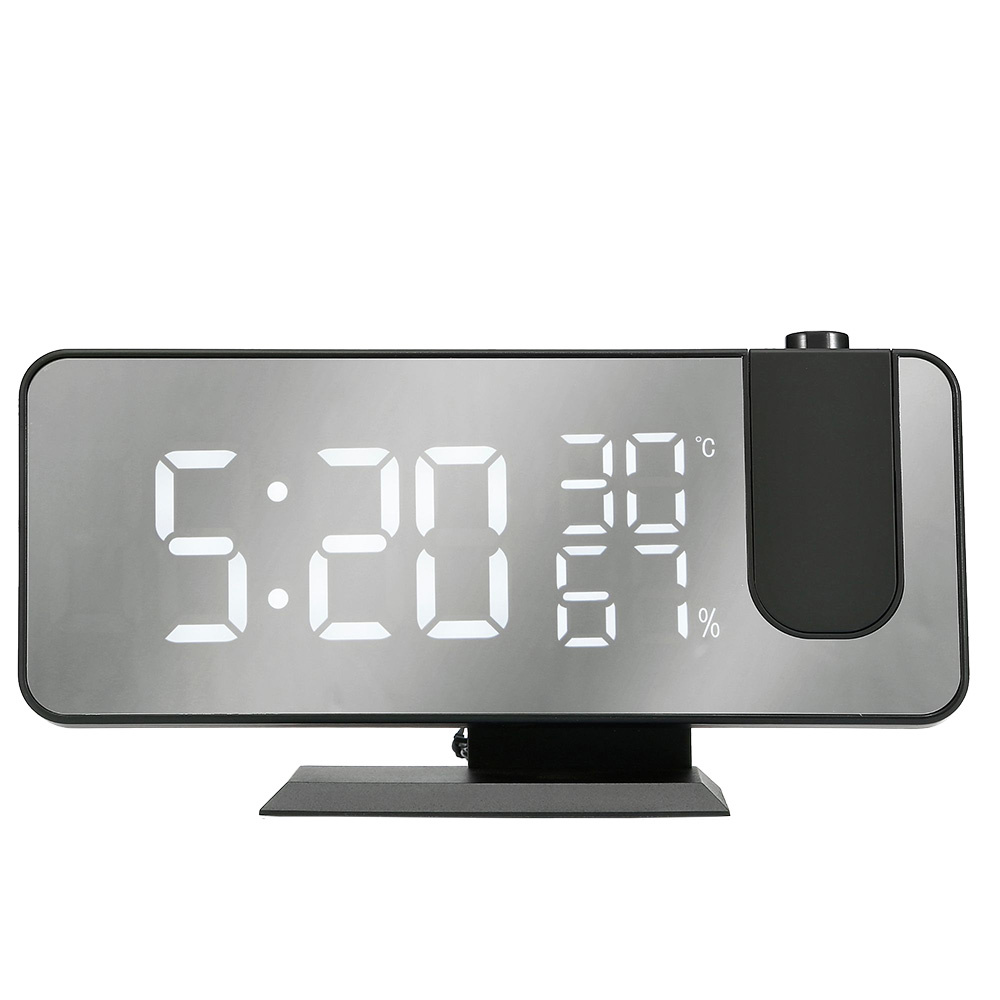 Radio réveil grand affichage avec projecteur,ecran effect miroir port USB pour l