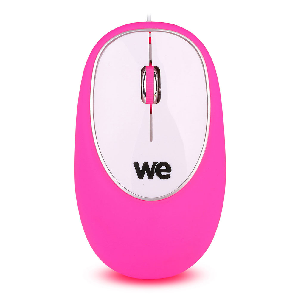 Souris filaire silicone We Fushia Silicone anti stress 1000 DPI Plug and Play