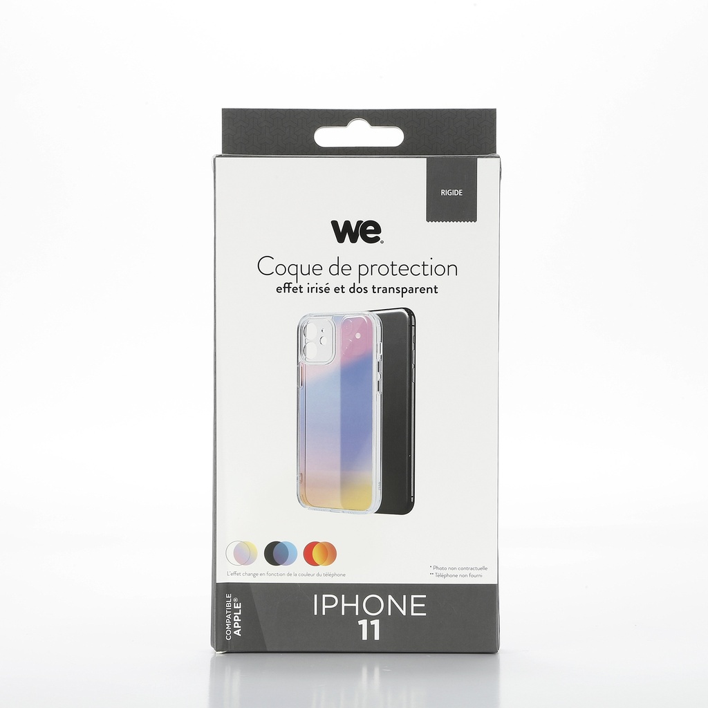 WE Coque de protection IRISEE TRANSPARENT IPHONE 11: effet irisé transparent - c