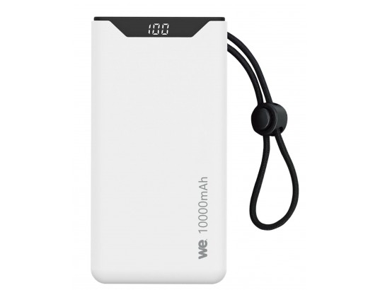 Batterie de secours WE, Power Bank, 10 000 mAh, couleur BLANC 1 port USB-A +1 po