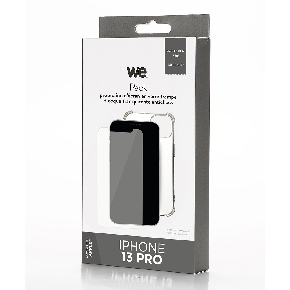 ***WE BUNDLE verre trempé et coque de protection transparente IPHONE 13 PRO