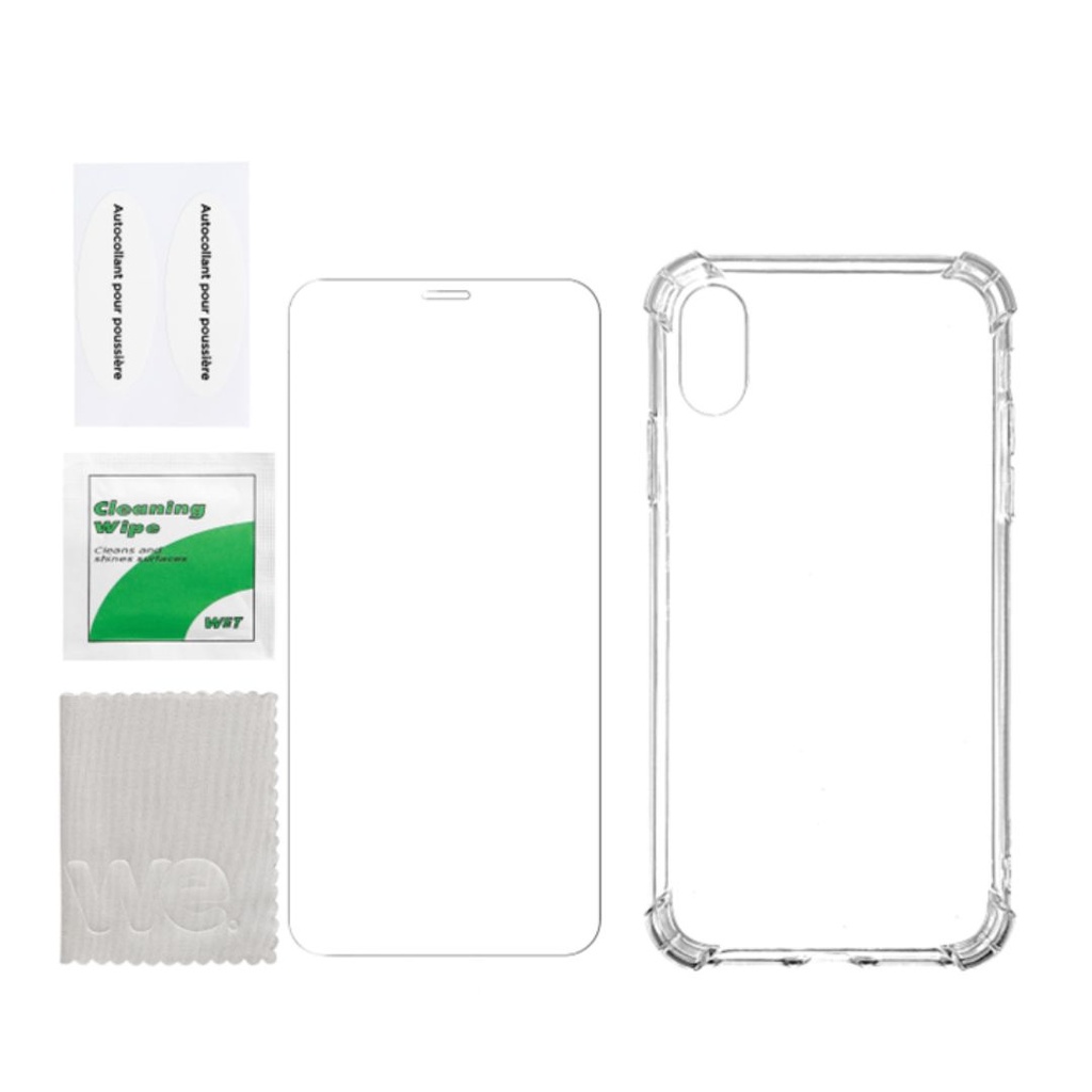 WE PACK verre trempé et coque de protection transparente IPHONE XR