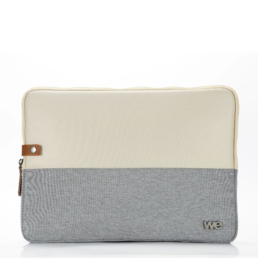 HOUSSE sleeve PC  14,1 '' bicolore Beige/Gris, protection antchoc, attache antiv