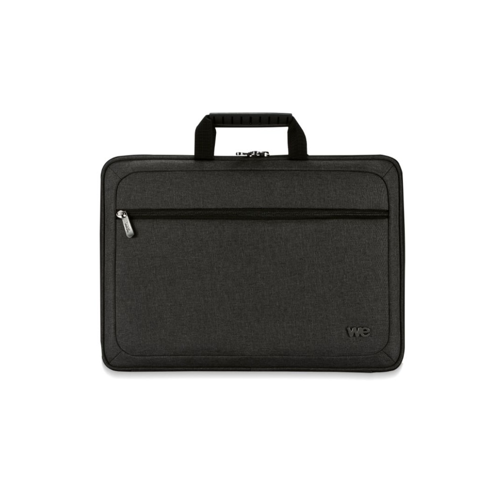 SACOCHE WE 15.6'', dos semi-rigide,  polyester + EVA , gris foncé 410x45x285