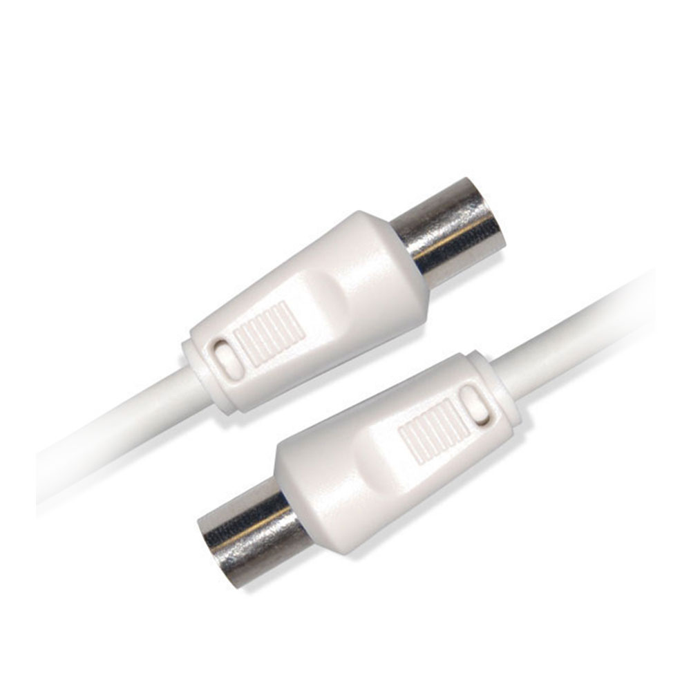 C ble Coaxial m le /femelle 9,52mm + 1 adaptateur m le/m le 5 m Blanc