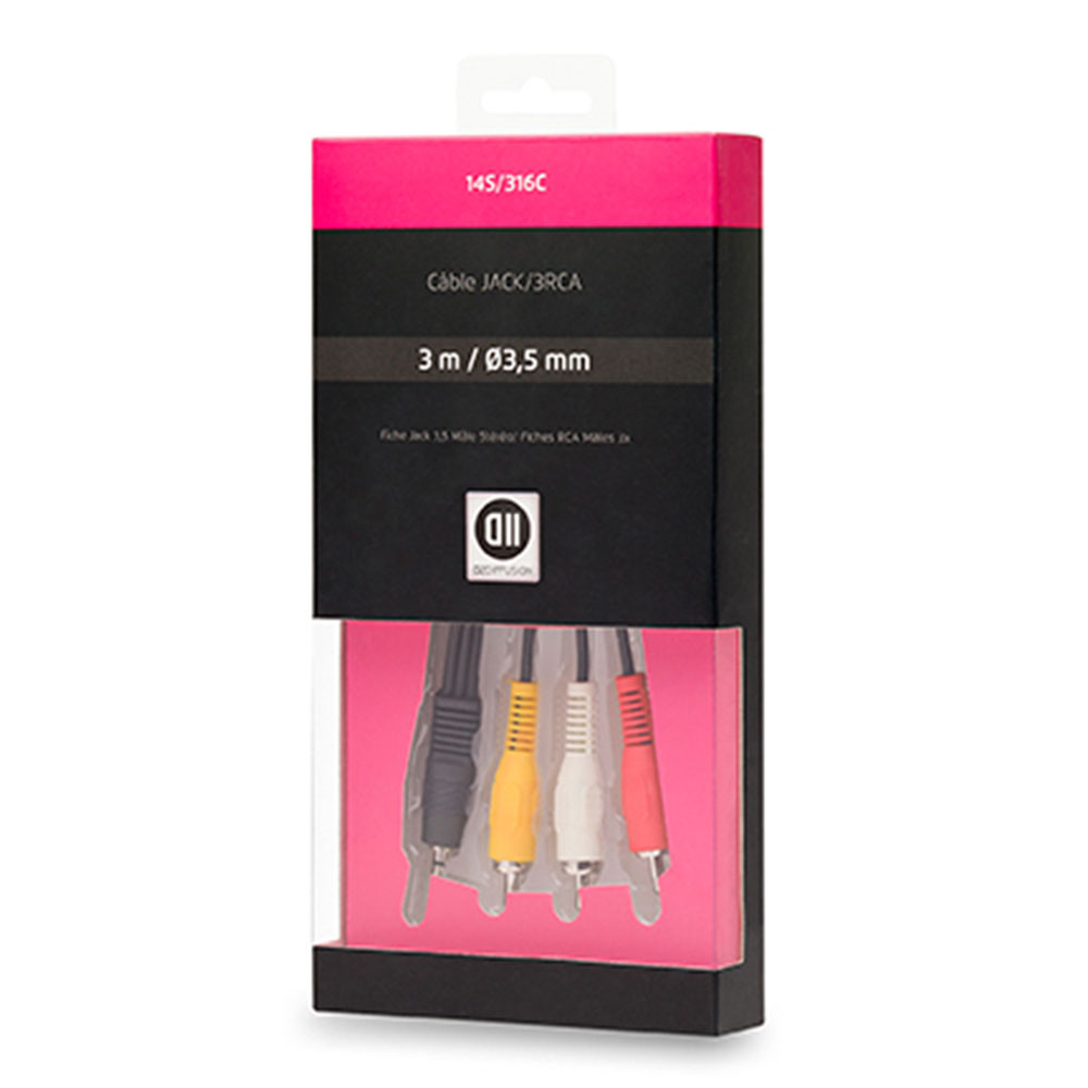 C ble Jack3,5mm m le/3RCA m le 1m50
