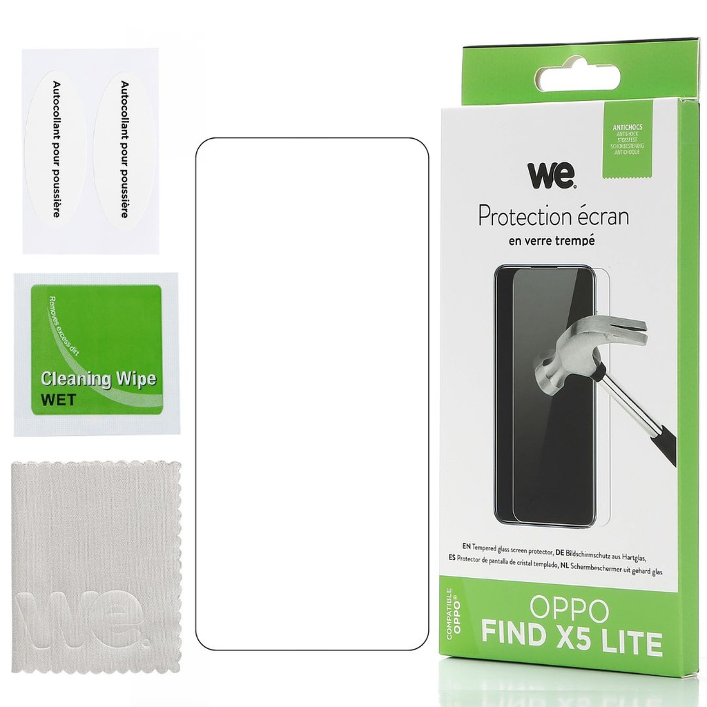 ***WE verre trempé OPPO FIND X5 LITE