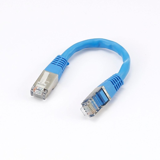 [0-CABRJ45D015-6ASB] C ble RJ45 Male/Male droit CAT6A S/FTP - Longueur 0.15M - Bleu - en sachet