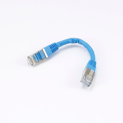 [0-CABRJ45D015-6FB] C ble RJ45 Male/Male droit CAT6 F/UTP - Longueur 0.15M - Bleu - en sachet