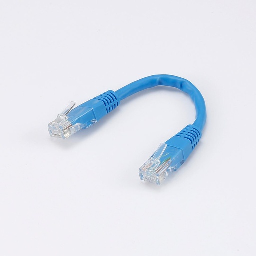 [0-CABRJ45D015-6UB] C ble RJ45 Male/Male droit CAT6 U/UTP - Longueur 0.15M - Bleu - en sachet