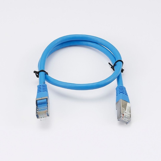[0-CABRJ45D050-6AFB] C ble RJ45 Male/Male droit CAT6A F/UTP - Longueur 0.50M - Bleu - en sachet