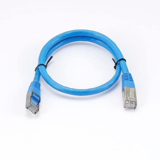 [0-CABRJ45D050-6ASB] C ble RJ45 Male/Male droit CAT6A S/FTP - Longueur 0.50M - Bleu - en sachet