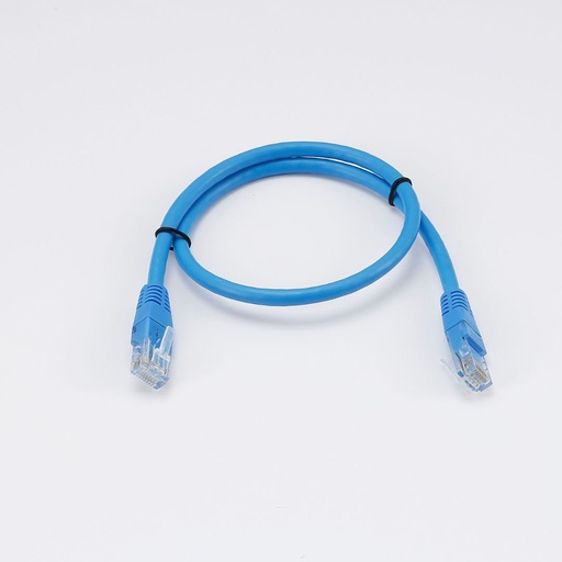 [0-CABRJ45D050-6AUB] C ble RJ45 Male/Male droit CAT6A U/UTP - Longueur 0.50M - Bleu - en sachet