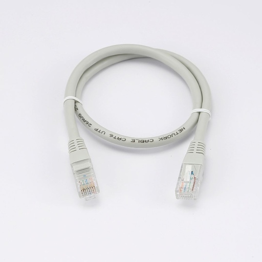 [0-CABRJ45D050-6UG] C ble RJ45 Male/Male droit CAT6 U/UTP - Longueur 0.50M - Gris - en sachet
