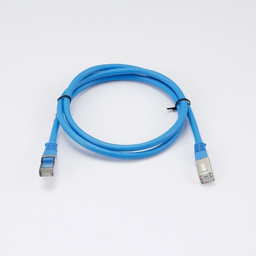 [0-CABRJ45D100-6AFB] C ble RJ45 Male/Male droit CAT6A F/UTP - Longueur 1M - Bleu - en sachet