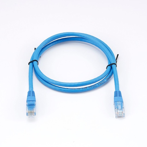 [0-CABRJ45D100-6AUB] C ble RJ45 Male/Male droit CAT6A U/UTP - Longueur 1M - Bleu - en sachet