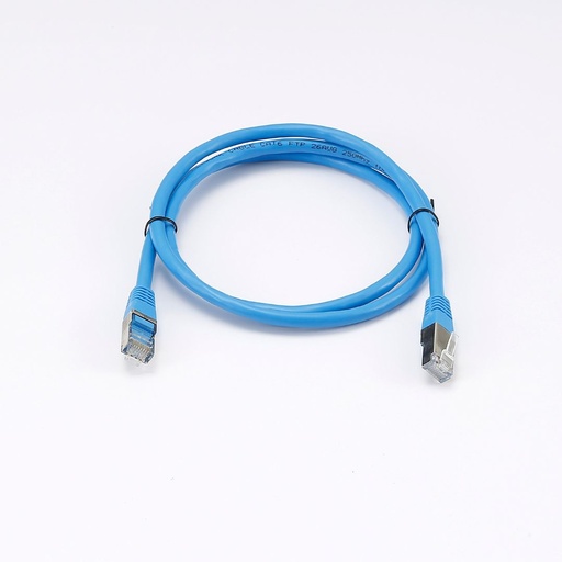 [0-CABRJ45D100-6FB] C ble RJ45 Male/Male droit CAT6 F/UTP - Longueur 1M - Bleu - en sachet