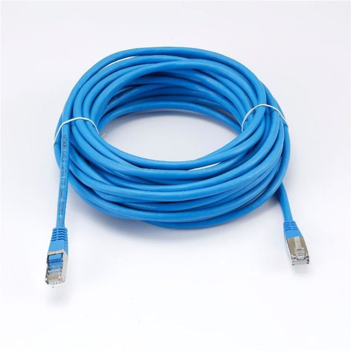 [0-CABRJ45D1000-6AFB] C ble RJ45 Male/Male droit CAT6A F/UTP - Longueur 10M - Bleu - en sachet