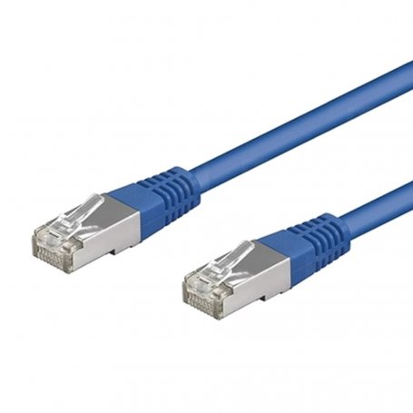[0-CABRJ45D1000-6ASB] C ble RJ45 Male/Male droit CAT6A S/FTP - Longueur 10M - Bleu - en sachet