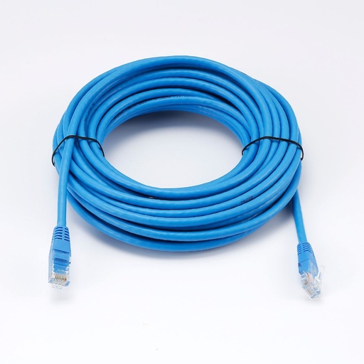 [0-CABRJ45D1000-6AUB] C ble RJ45 Male/Male droit CAT6A U/UTP - Longueur 10M - Bleu - en sachet