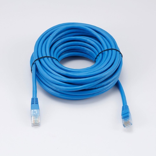 [0-CABRJ45D1000-6UB] C ble RJ45 Male/Male droit CAT6 U/UTP - Longueur 10M - Bleu - en sachet