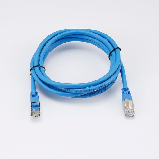 [0-CABRJ45D200-6AFB] C ble RJ45 Male/Male droit CAT6A S/FTP - Longueur 2M - Bleu - en sachet