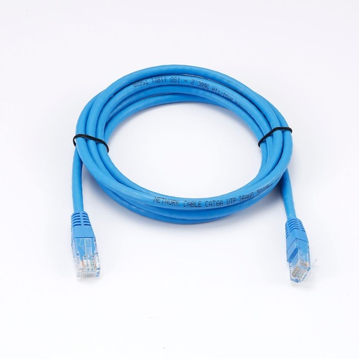 [0-CABRJ45D200-6AUB] C ble RJ45 Male/Male droit CAT6A U/UTP - Longueur 2M - Bleu - en sachet