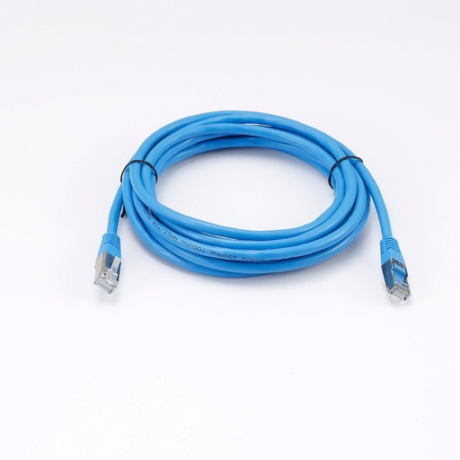 [0-CABRJ45D300-6FB] C ble RJ45 Male/Male droit CAT6 F/UTP - Longueur 3M - Bleu - en sachet