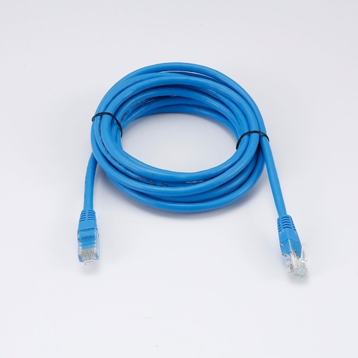 [0-CABRJ45D300-6UB] C ble RJ45 Male/Male droit CAT6 U/UTP - Longueur 3M - Bleu - en sachet