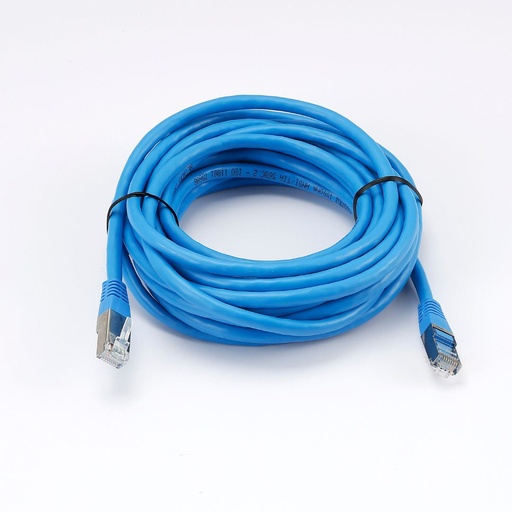 [0-CABRJ45D500-6ASB] C ble RJ45 Male/Male droit CAT6A S/FTP - Longueur 5M - Bleu - en sachet