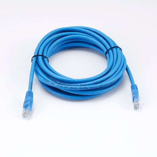 [0-CABRJ45D500-6AUB] C ble RJ45 Male/Male droit CAT6A U/UTP - Longueur 5M - Bleu - en sachet