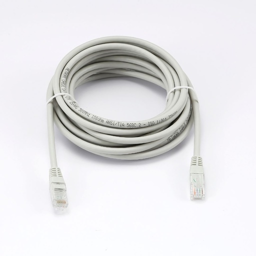 [0-CABRJ45D500-6AUG] C ble RJ45 Male/Male droit CAT6A U/UTP - Longueur 5M - Gris - en sachet