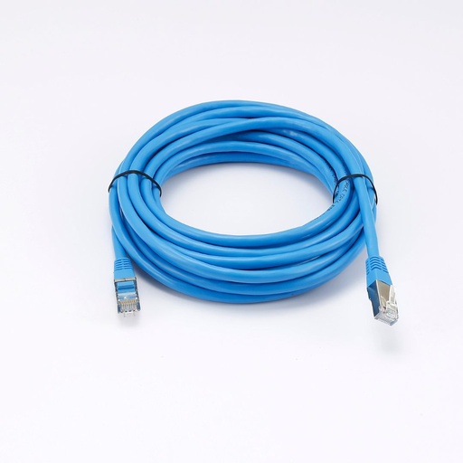 [0-CABRJ45D500-6FB] C ble RJ45 Male/Male droit CAT6 F/UTP - Longueur 5M - Bleu - en sachet