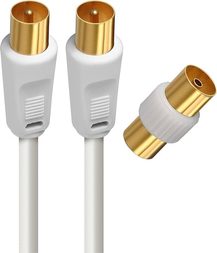 [D2COAXFER1000] C ble coaxial 9.52mm + adap F/F avec ferrites 10 m