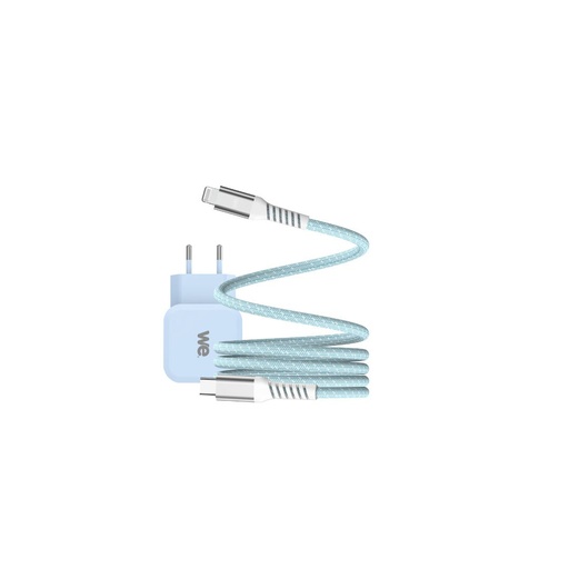 [WEALUSBCAPPMAG100B] Bundle chargeur 1 port USB-C 20W + c ble USB-C/Lightning bleu