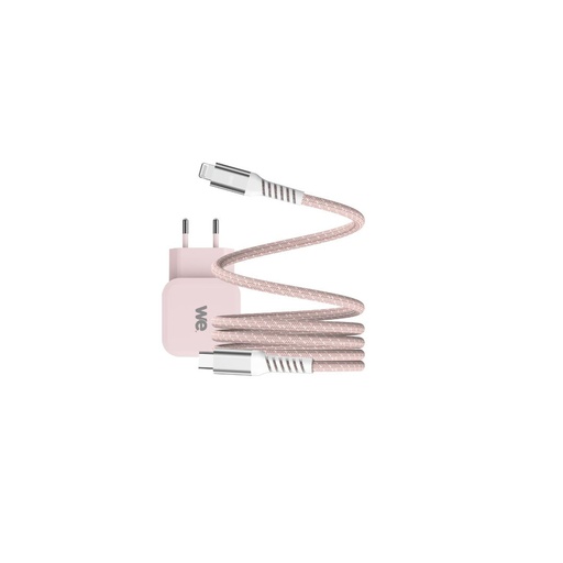 [WEALUSBCAPPMAG100RO] Bundle chargeur 1 port USB-C 20W + c ble USB-C/Lightning rose