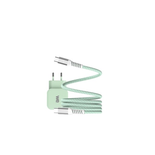 [WEALUSBCUSBCMAG100VE] Bundle chargeur 1 port USB-C 20W + c ble USB-C/USB-C vert