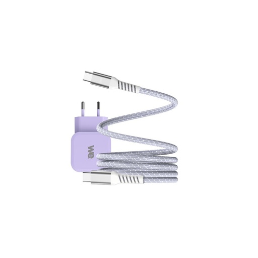 [WEALUSBCUSBCMAG100VI] Bundle chargeur 1 port USB-C 20W + c ble USB-C/USB-C violet