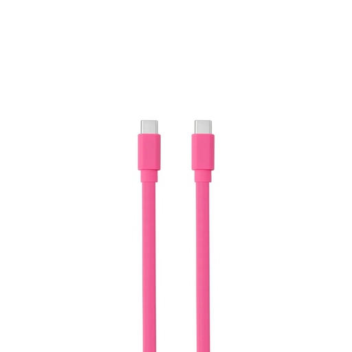 [WEUSBCUSBCPLAT100F] C ble USB-C m le/USB-C m le plat 1 m - Charge 60W (3A/20V) - USB 2.0 - fuchshia