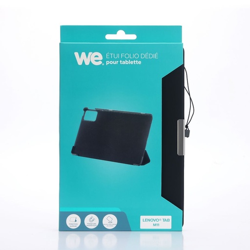 [SAC/LENTABM11] Etui WE pour tablette LENOVO Tab M11 11 - Noir - Rabat aimanté - Fonction suppo