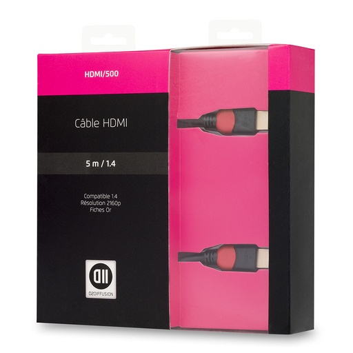 [D2HDMI500] C ble HDMI m le/m le 5m noir