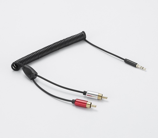 [WEJK2RCATORS200N] C ble Jack m le 3.5mm / 2 RCA torsadé 2m - noir