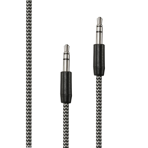 [WEJKNY150N] C ble Jack/Jack Nylon 1.50m tressé noir et blanc très résistant