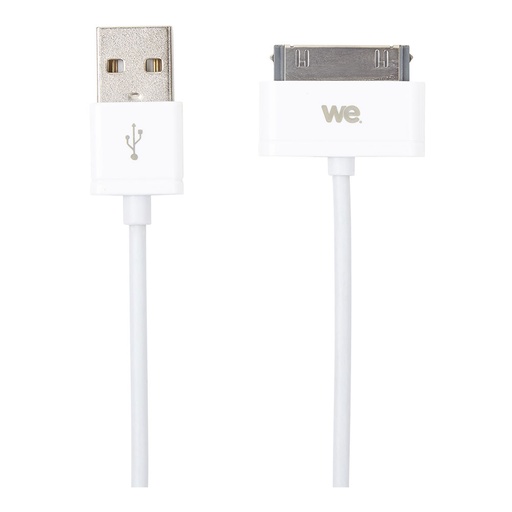 [WEUSBAPP30PIN100B] C ble USB Apple 30 pin blanc - 1m - compatible i4/4S